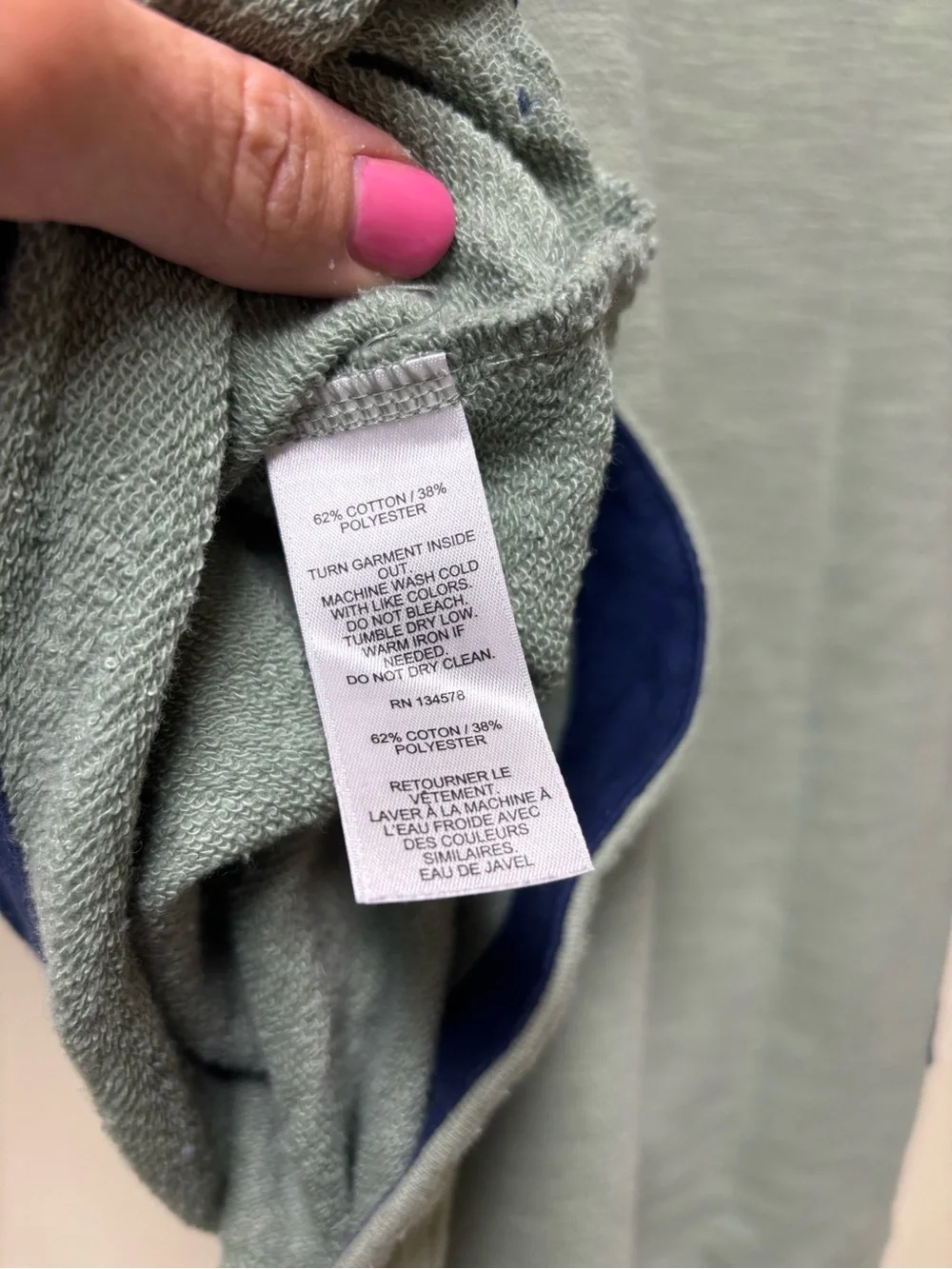 Vineyard Vines Pouch Pocket Slub Jersey 1/4 Zip Sweatshirt Sage Olive - Small - Picture 6 of 8